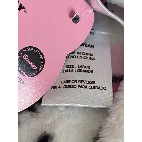 Sanrio Hello Kitty Soft Plush Short Belted Robe Women’s Sz L With Pockets NEW - Picture 7 of 11